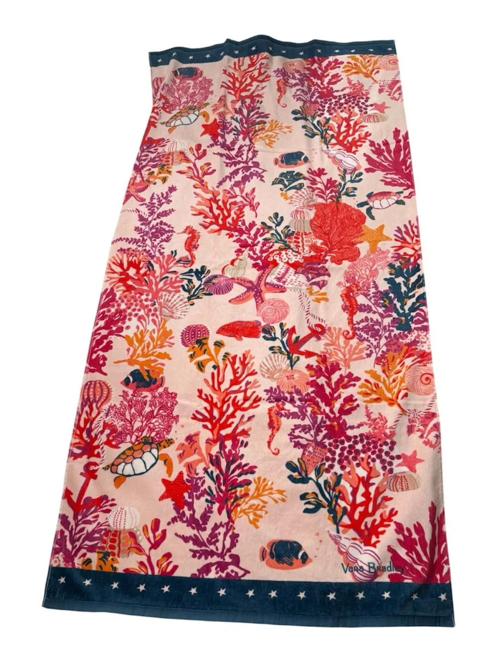 NWOT Vera Bradley Shore Thing Coral Beach Towel Ocean Coral Reef Towel RARE